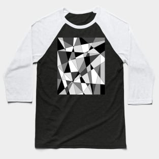 geometric black grey and white design Baseball T-Shirt